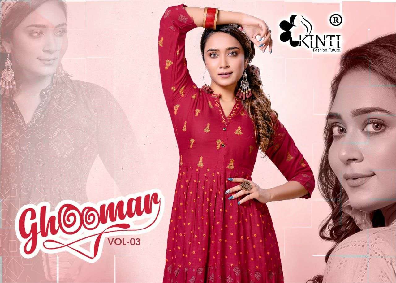 Ghoomar Vol 3 By Kinti Lowest Range Kurti Supplier