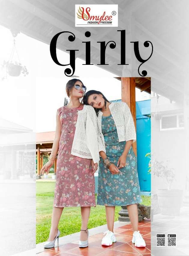 Girly By Rung Rayon Kurti With Cotton Jacket