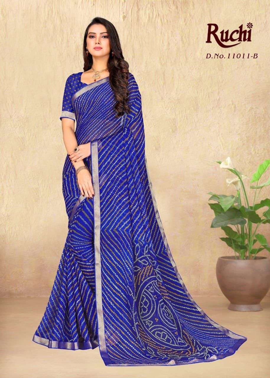 Jhanvi Vol 6 By Ruchi Chiffon Printed Sarees