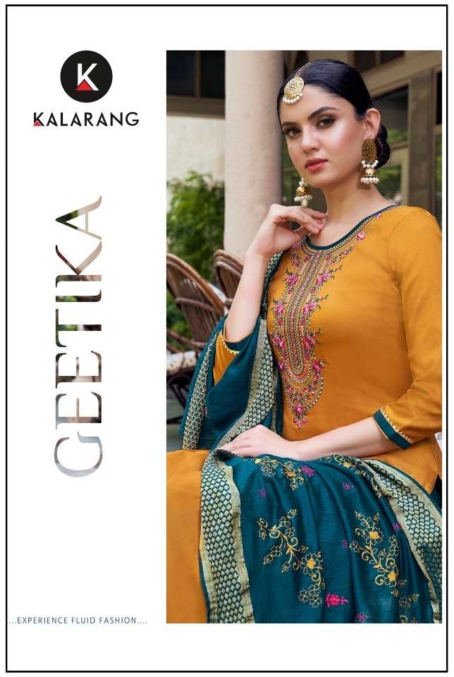 Kalarang Geetika Jam Silk Cotton Fancy Salwar Kameez