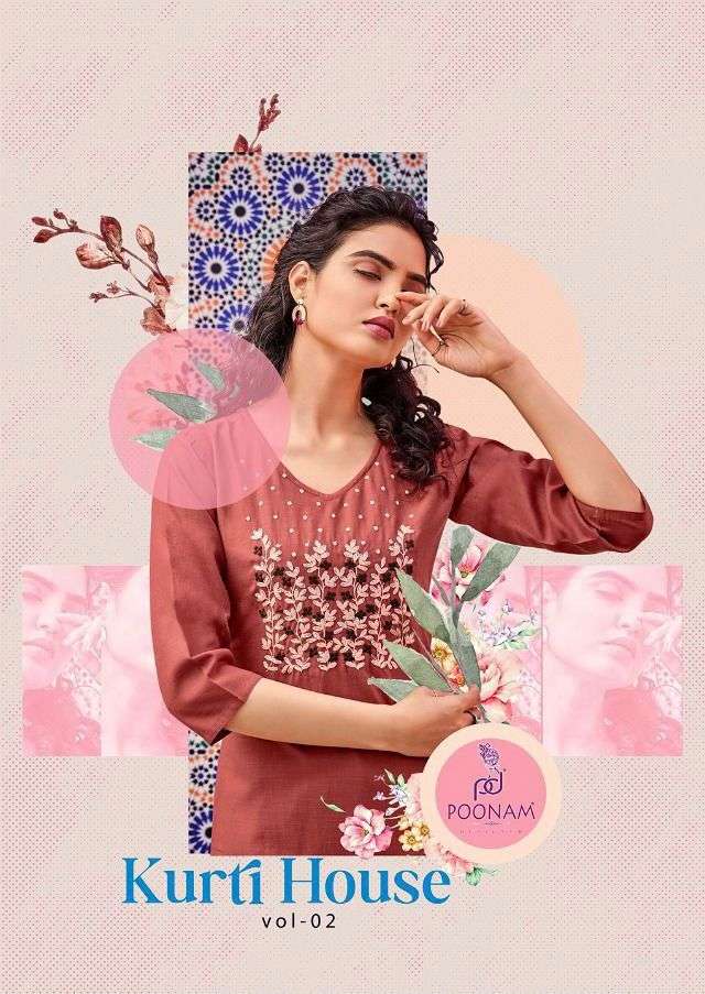 Kurti House Vol 2 By Poonam Slub Cotton Big Sizes Fancy Kurti