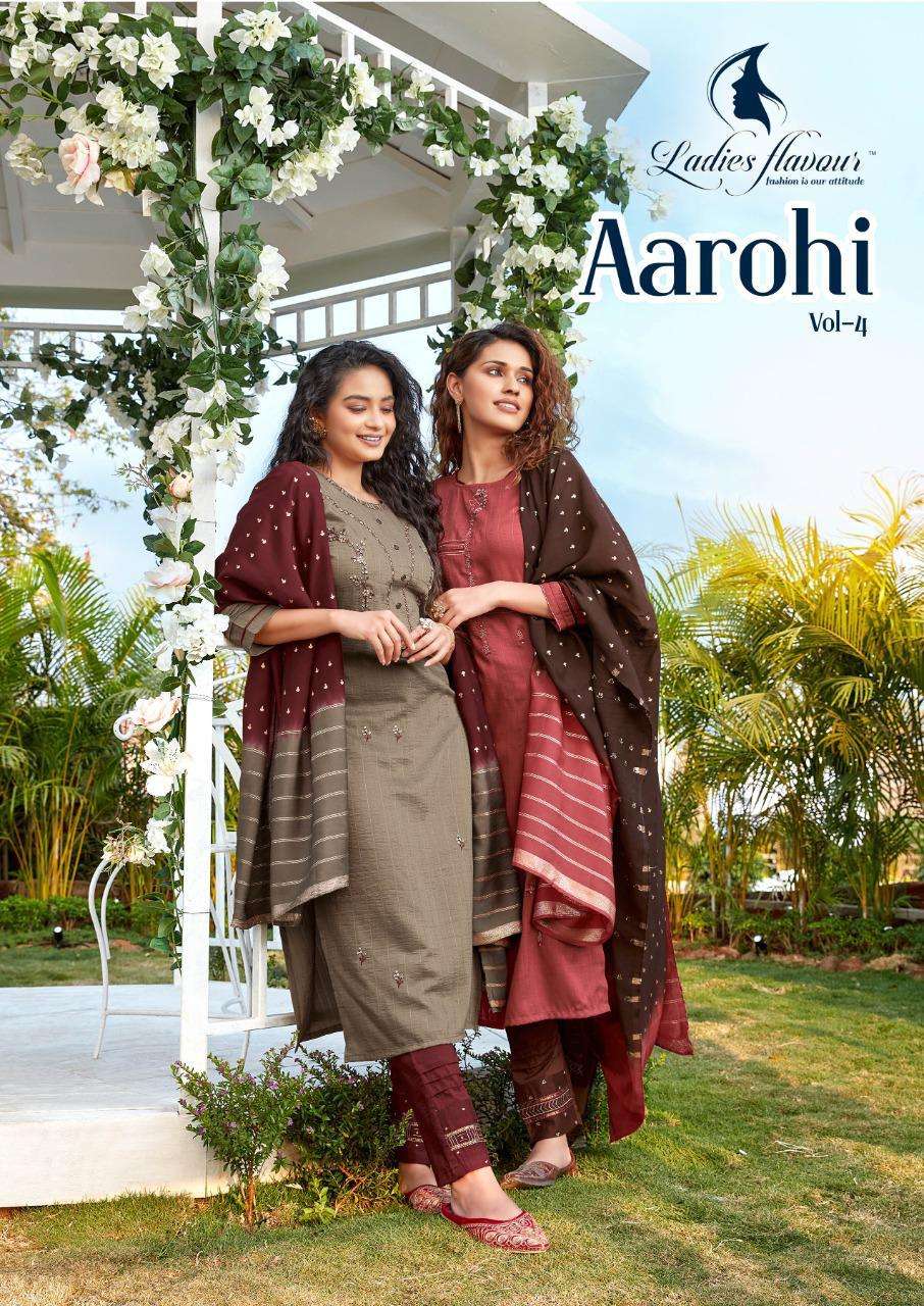 Ladies Flavour Aarohi Vol 4 Readymade Fancy Suits Supplier