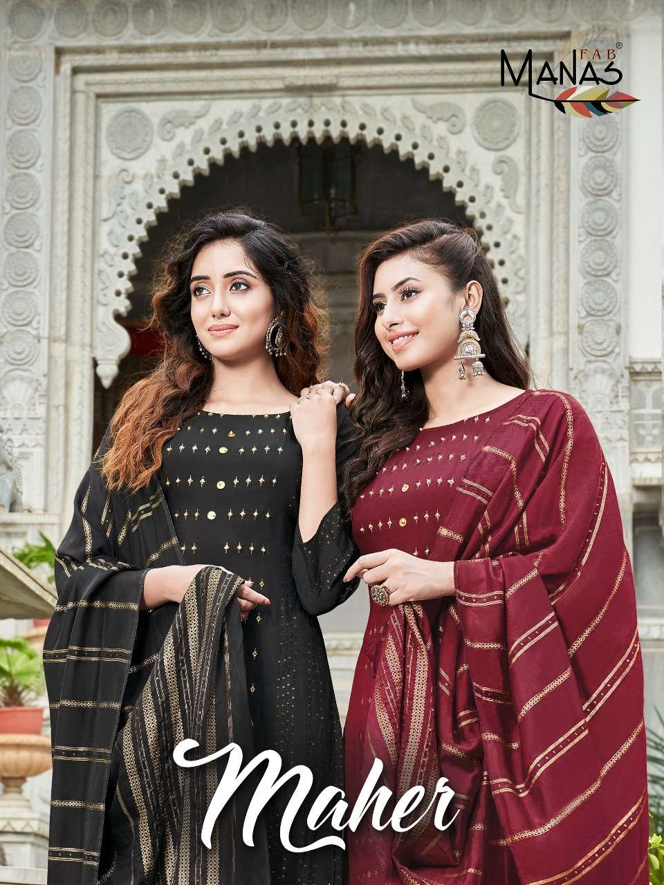 Manas Fab Maher Readymade Fancy Suits Wholesaler