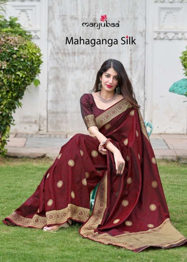 Manjubaa Mahaganga Silk Party Wear Fancy Wedding Saree