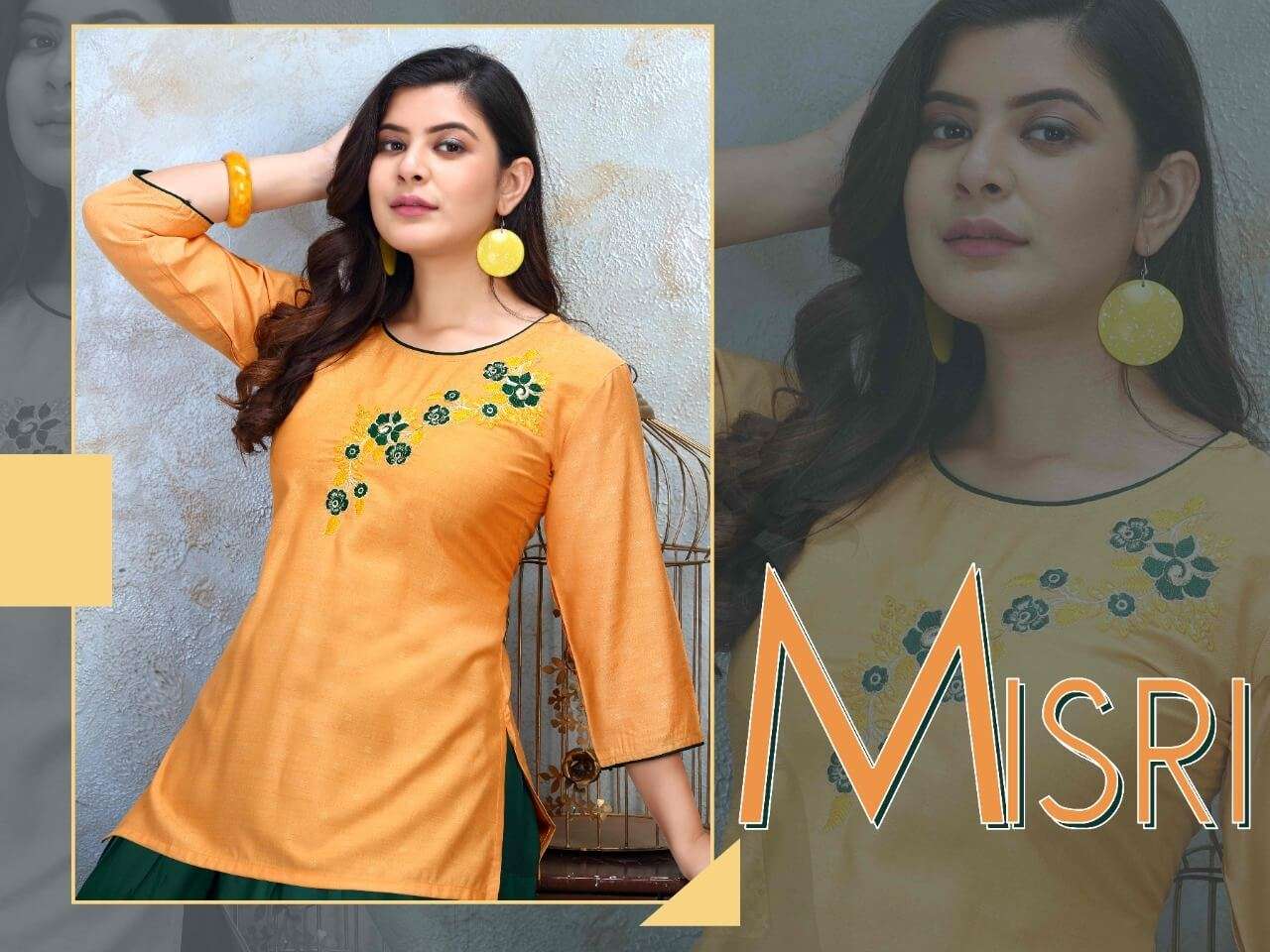 Misri  Kurti With Bottom