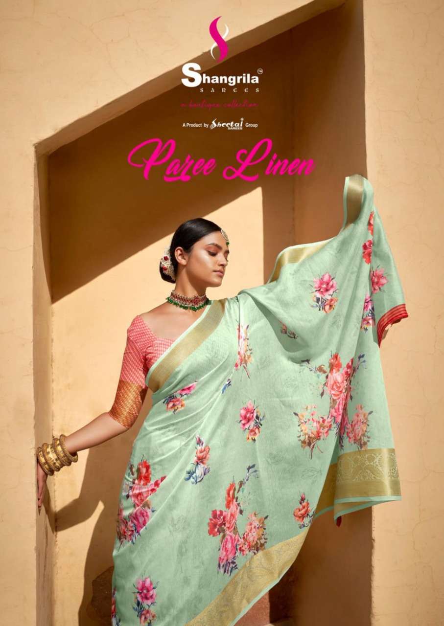 Paree Linen Latest Soft Linen Range With Heavy Jaquard Border By Shangrila