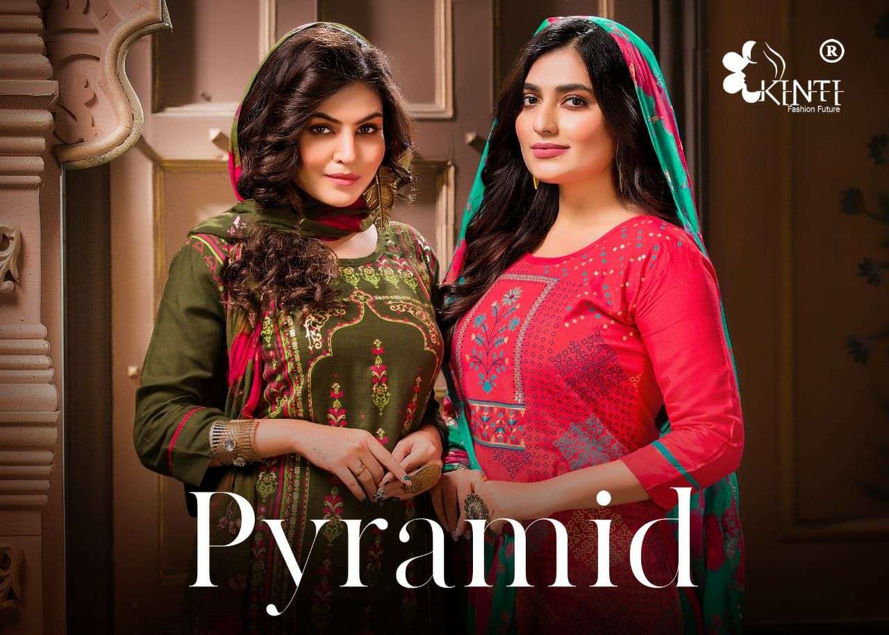 Pyramid By Kinti 3 Piece Kurti Plazzo And Dupatta Set