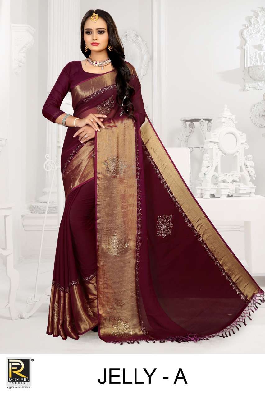 Ranjna Saree  Jelly Bollywood Style Siroski Diamond Latest Saree Collection