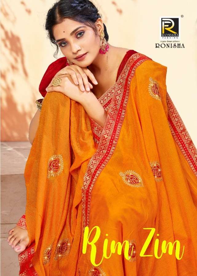 Ranjna Saree Rim Zim Exclusive Border Work Butta Siroski Diamond Party Wear Saree Collection