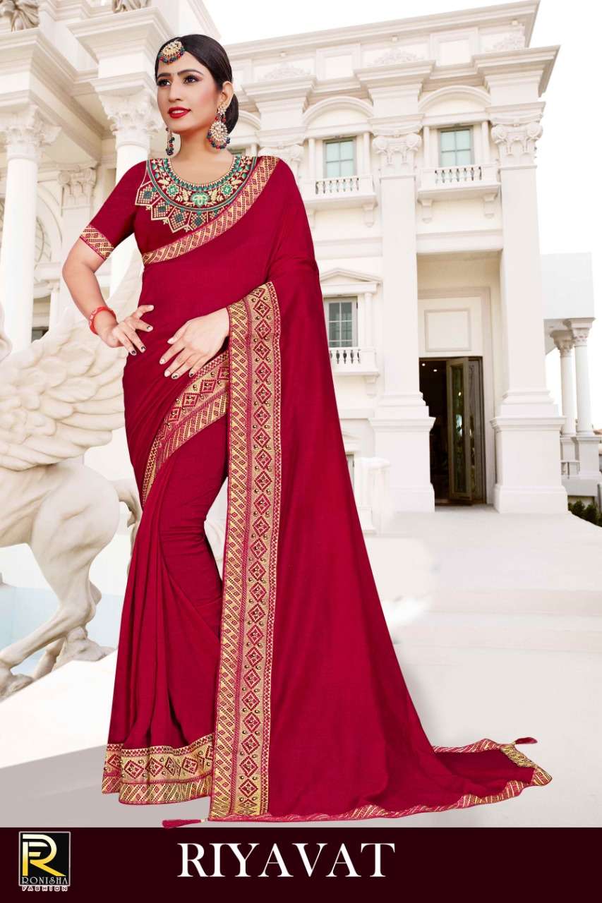 Ranjna Saree Rivayat Fancy Border Work Blouse Designer Saree Collection