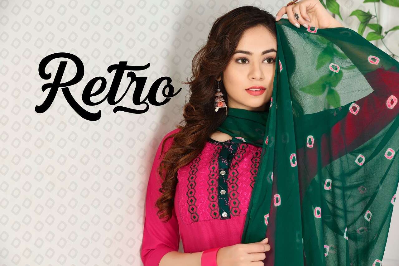 Retro Top Bottom Dupatta