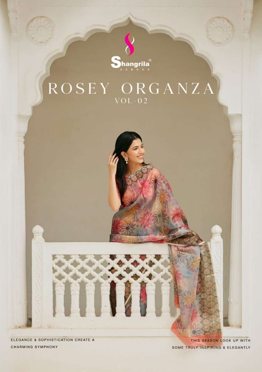 Rosey Orgenza Vol 2 Fancy Sarees With Weaving Border By Shangrila