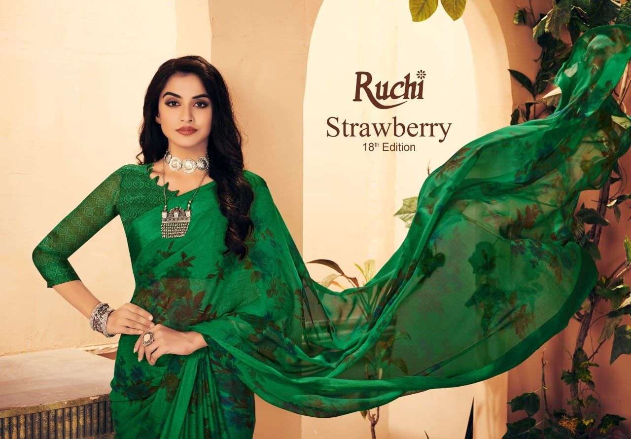 Ruchi Strawberry Vol 18 Chiffon Fancy Saree