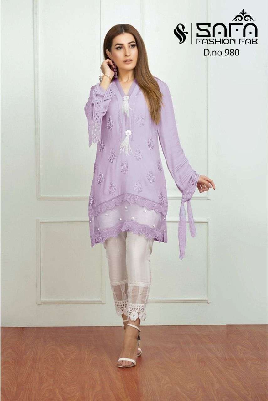 Safa 980 Pakistani Fancy Kurti With Bottom Supplier