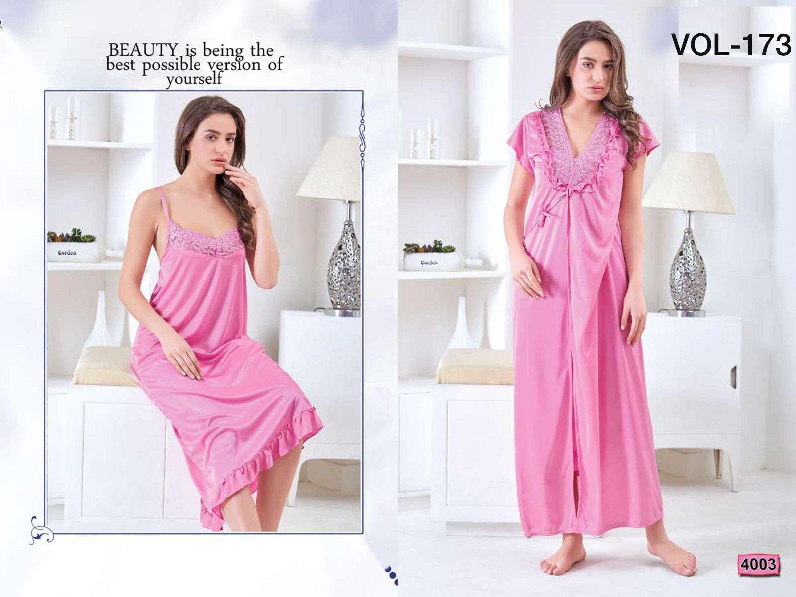 Satin 2 Pcs Vol.173 By Fashion Talk Heavy Satin  Catlog Collection Whoeslaer Best Rate