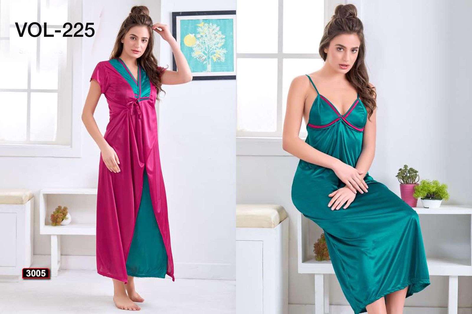 Satin 2 Pcs Vol.225 By Fashion Talk Heavy Satin Catlog Wholesaler Best Rate In Surat