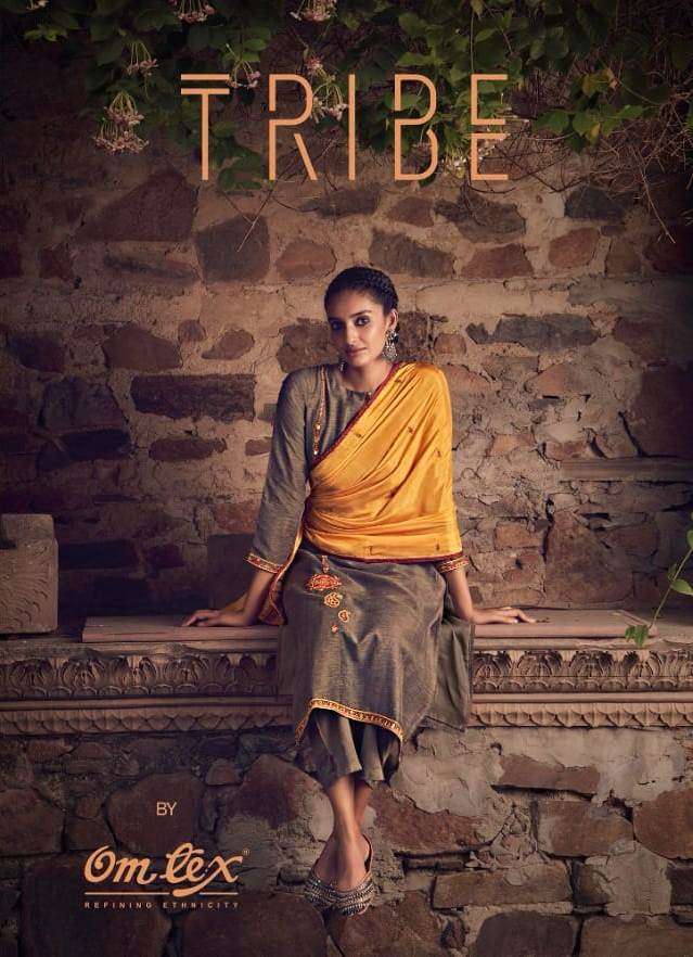 Tribe Gulner Silk Embroidery Designer Salwar Kameez With Mirror Work By Omtex