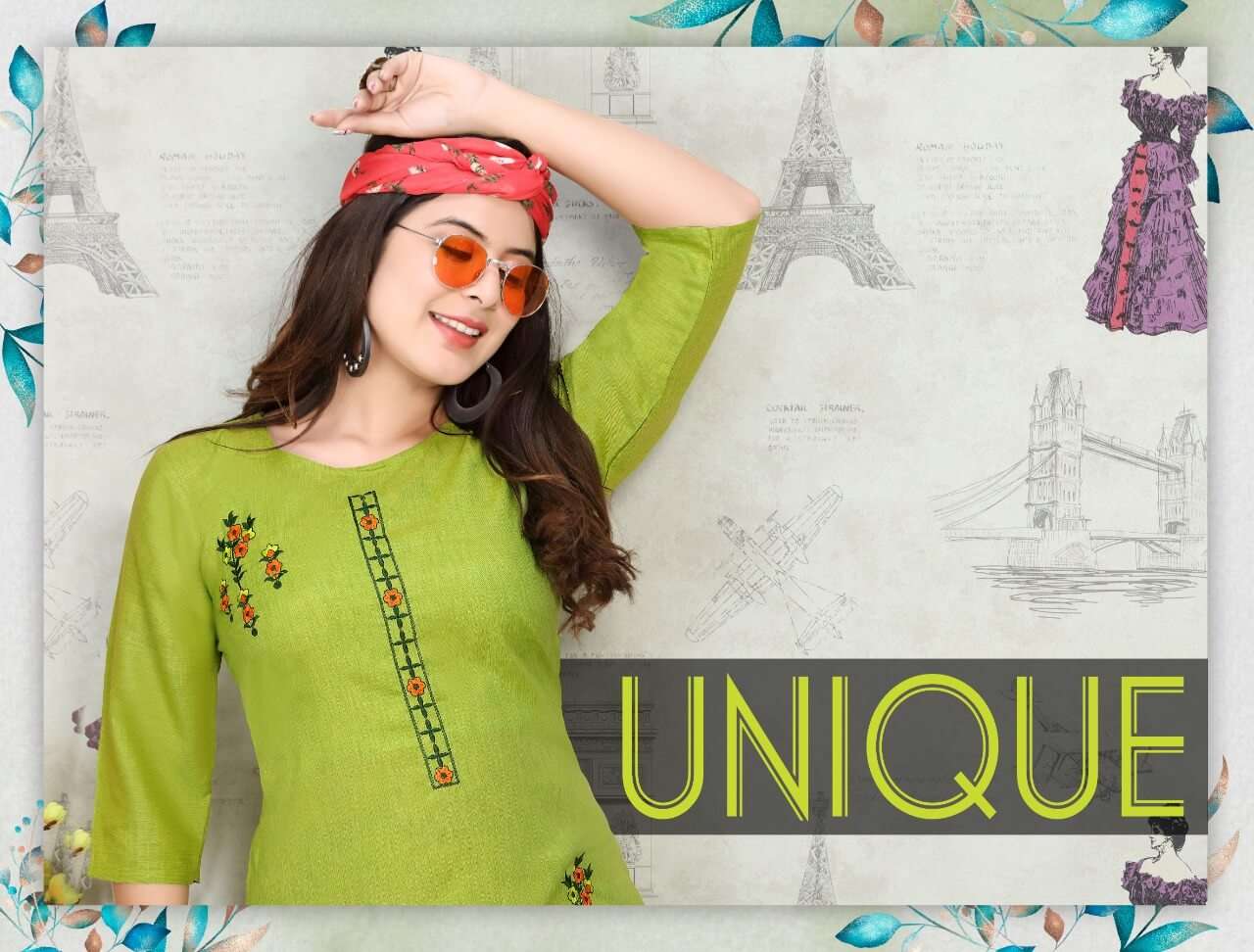 Unique  Top Bottom Dupatta