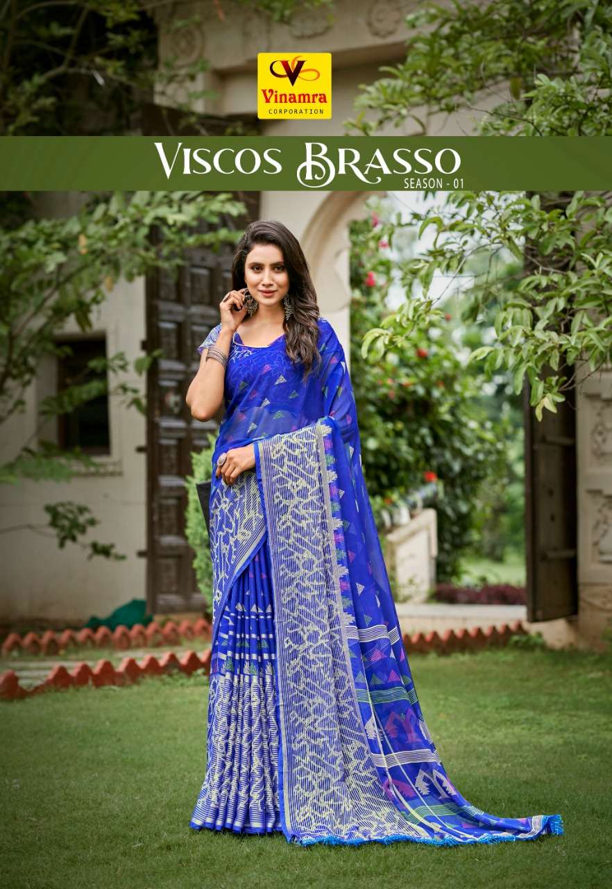 Viscose Brasso Vol 1 By Vinamra Saree Surat Dealer