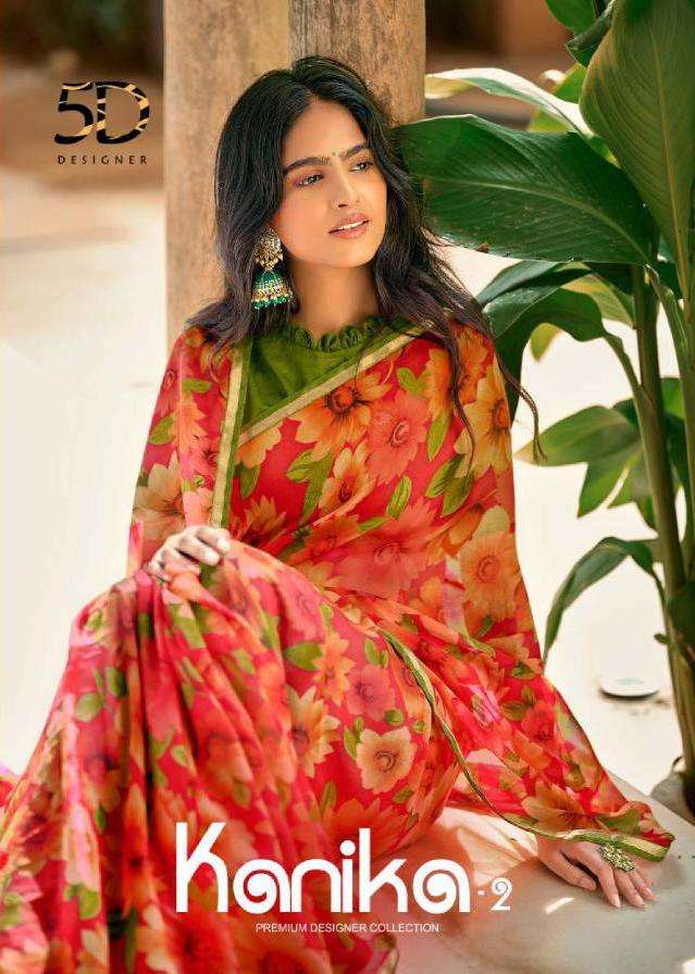 5d kanika vol 2 chiffon printed fancy sarees