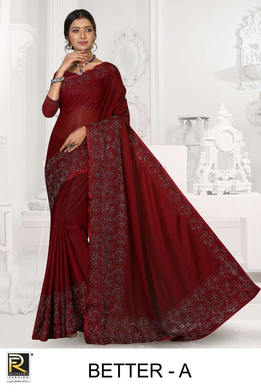 Better by ranjna saree heavy siroski diamond panel party wear saree collction online shop 