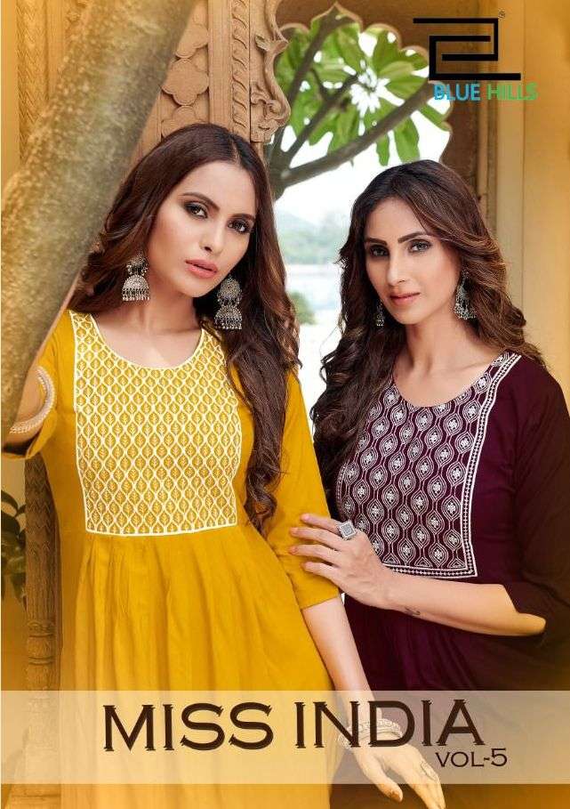 blue hills miss india vol 5 rayon nayra cut daily wear big sizes kurtis 