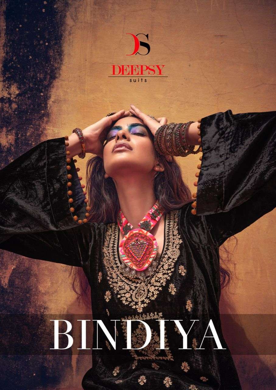 deepsy bindiya velvet winter embroidery suits 