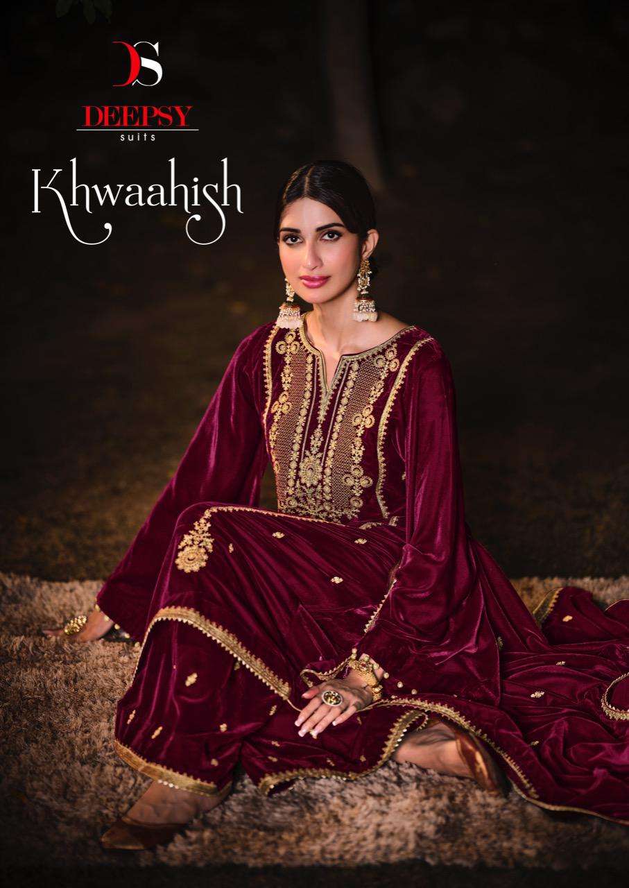 deepsy suits khwaahish ethnic wear fancy velvet salwar kameez