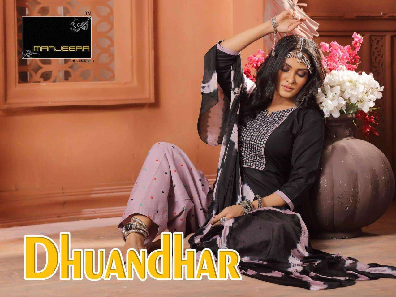 DHUADHAR BY MANJEERA HEAVY RAYON READYMADE SUIT CATLOG WHOLESALER BEST RATE 