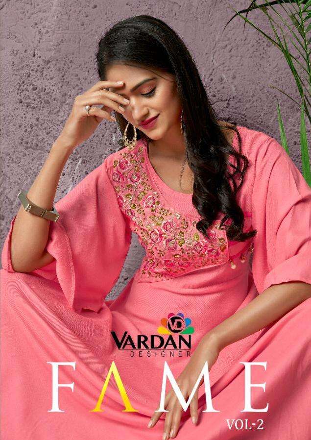 Fame Vol 2 By Vardan Heavy Rayon Long Evening Party Wear Gown Style Kurti