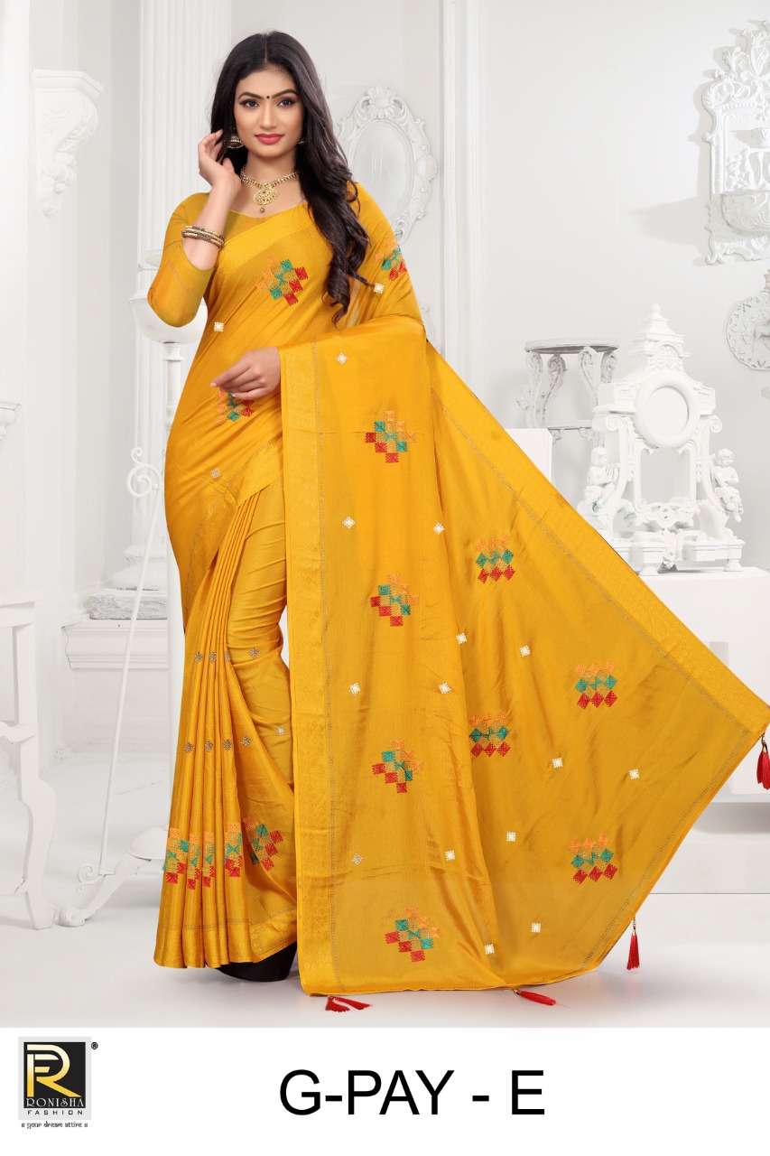 G-pay by ranjna saree fancy worked with siroski diamond bollywood saree collecton online shop 