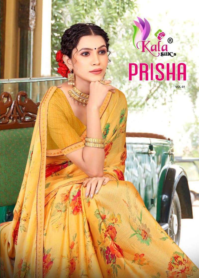 kala silk prisha moss chiffon fancy saree wholesaler