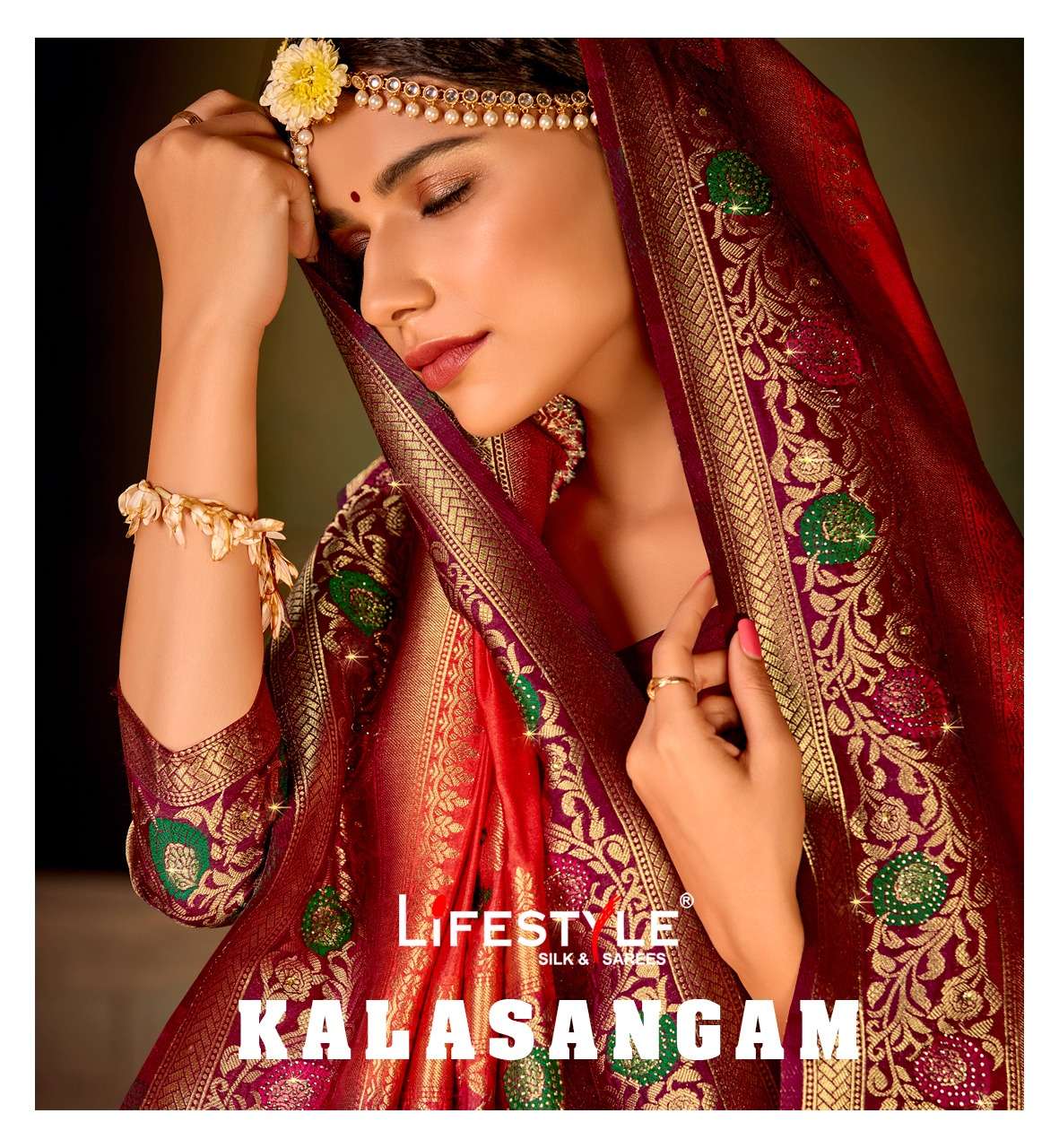 lifestyle kalasangam party wear saree supplier