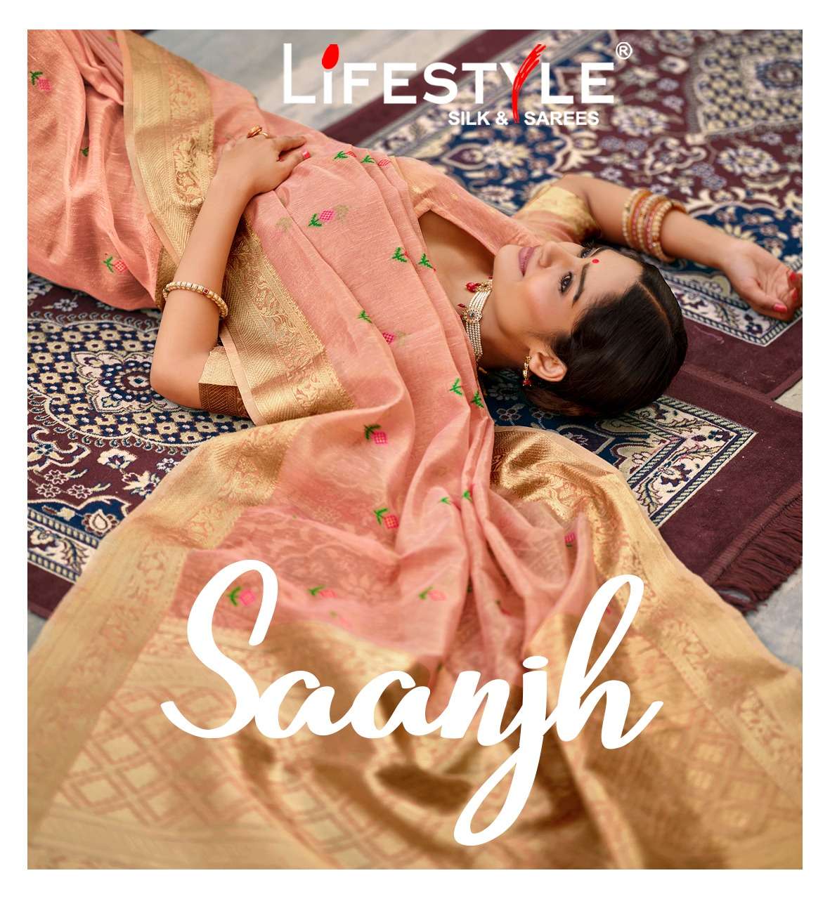 lifestyle saanjh vol 1 cotton tissue rich pallu fancy sarees