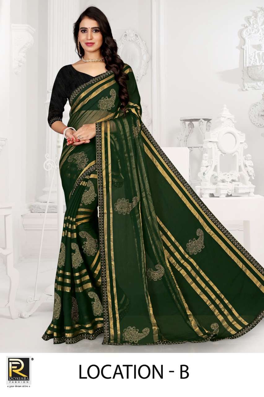 Location by ranjna saree siroski diamond different colour beautiful collection 