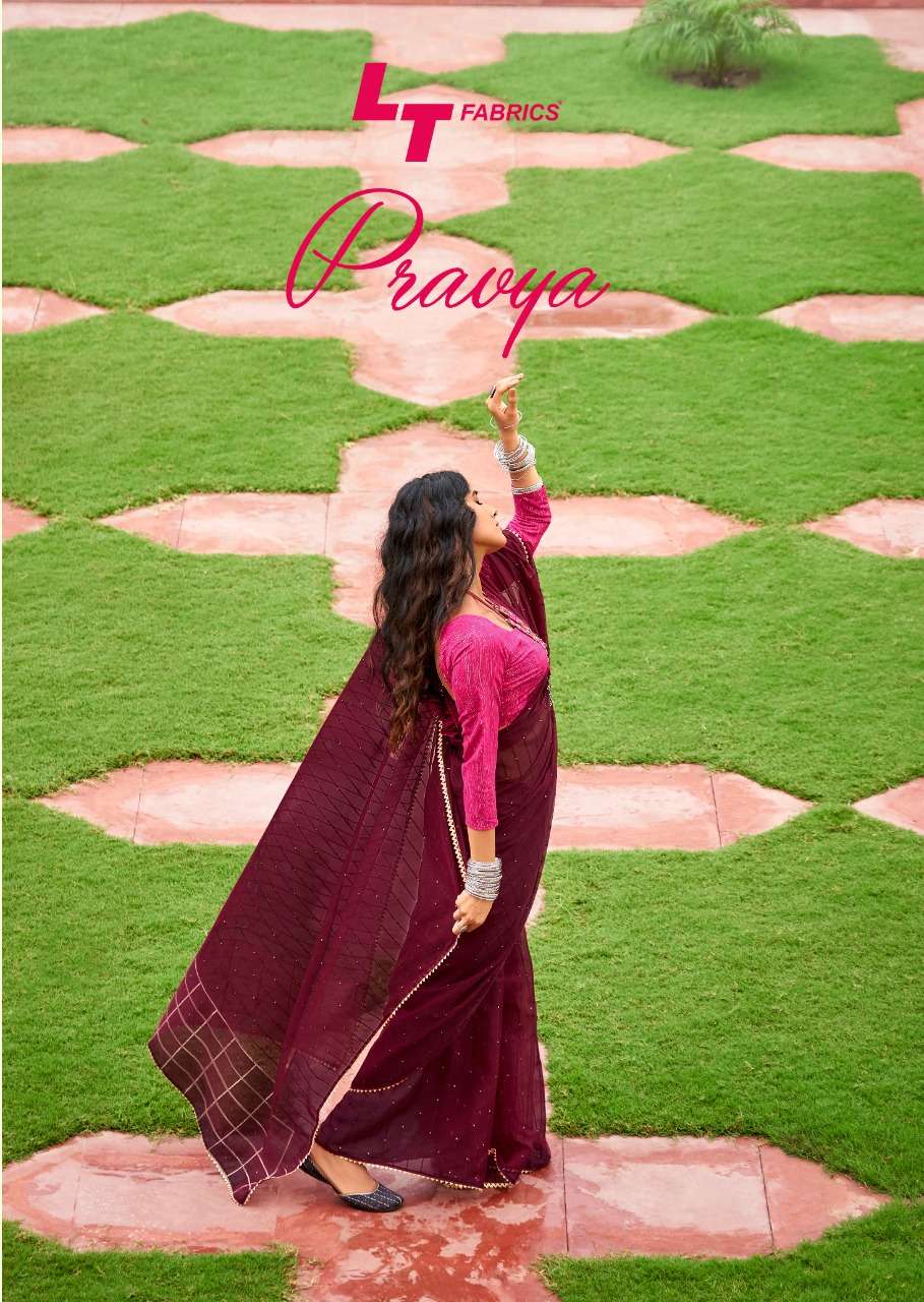 lt fashions pravya organza fancy saris wholesale rate 