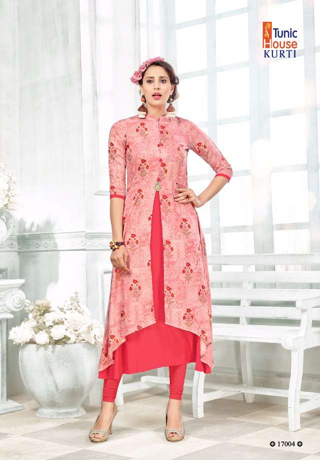 RUKSHAR-1 BY TUNIC HOUSE DESIGNER LONG FLAIR KURTI WHOLOESALER 