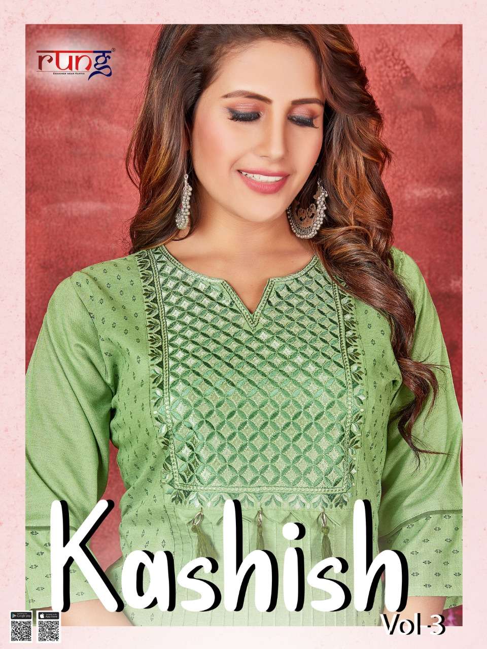 rung kashish vol 3 rayon work daily wear fancy kurtis