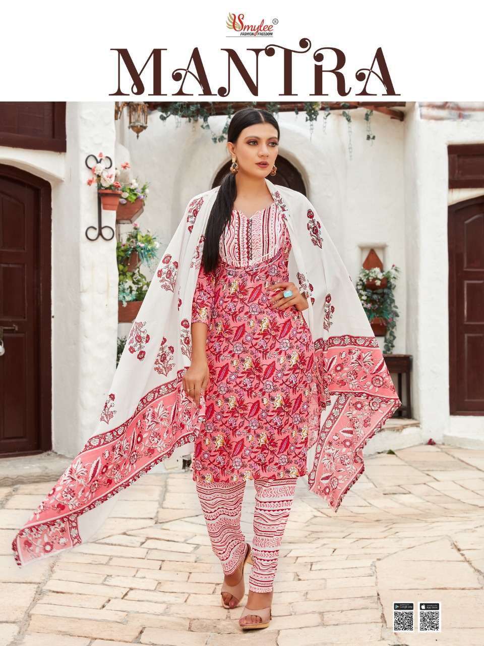 rung present mantra printed rayon full stitch top bottom and dupatta