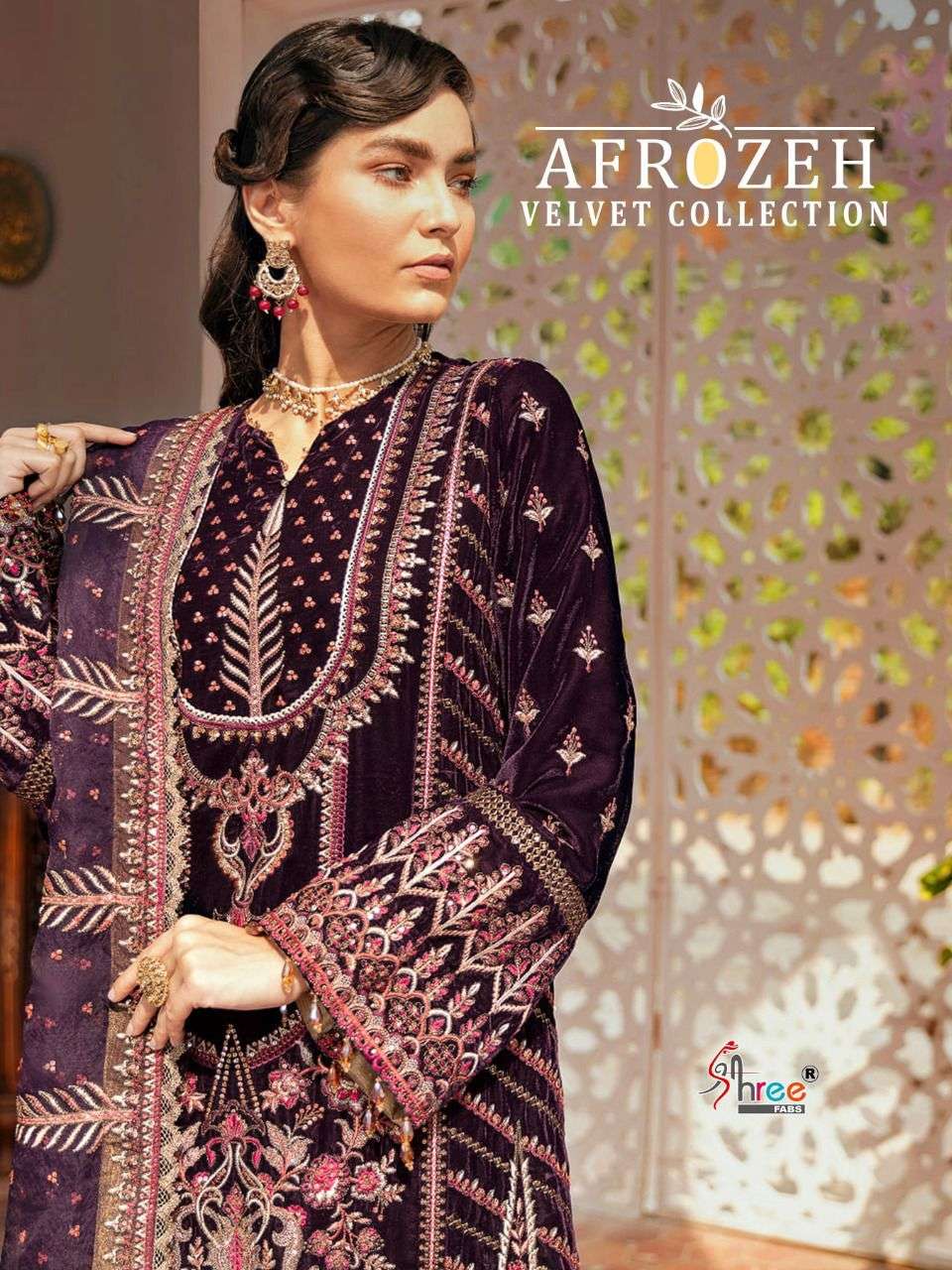 shree fabs afrozeh velvet winter pakistani designer suits