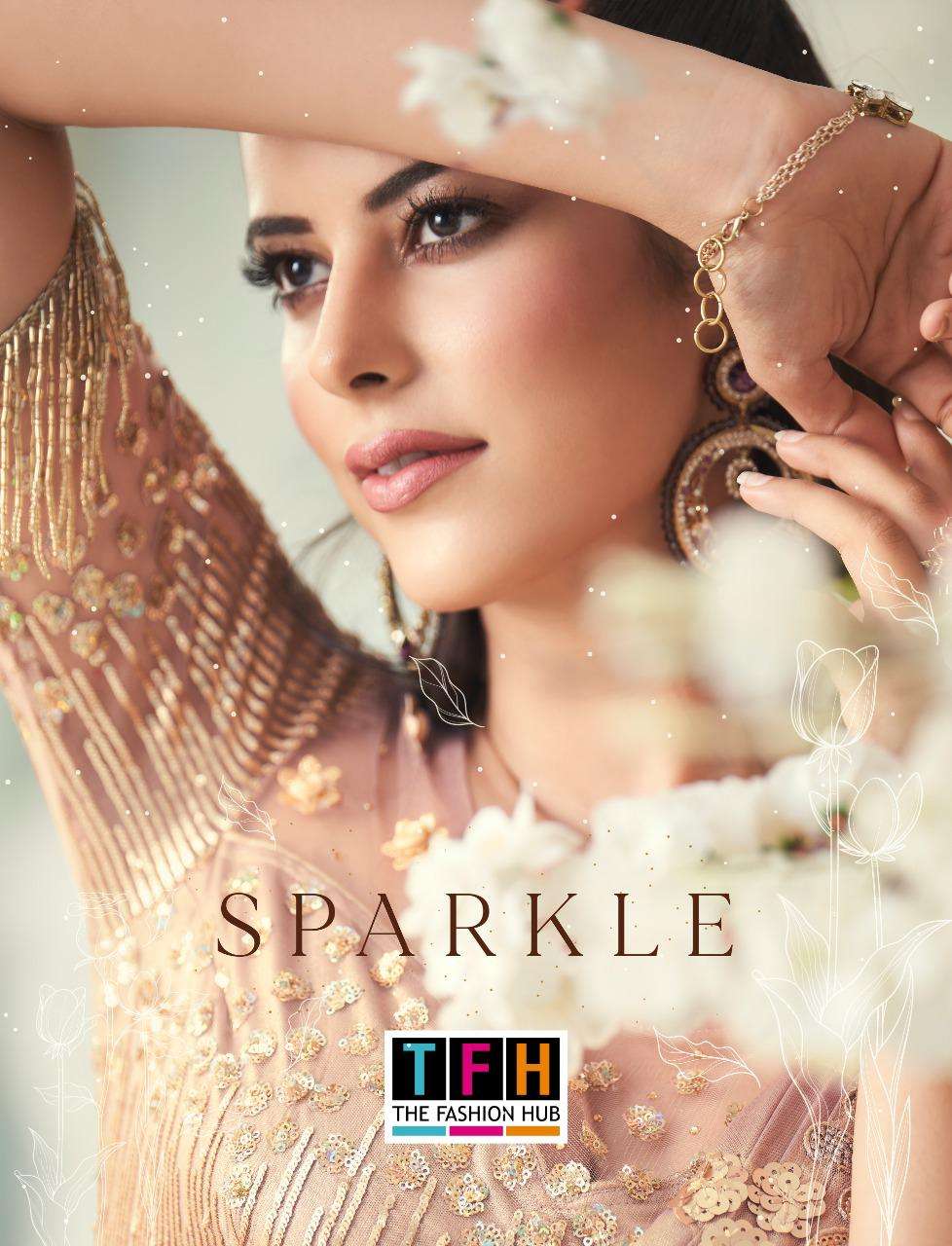 sparkle by tfh imported silk georgette wedding fancy sarees