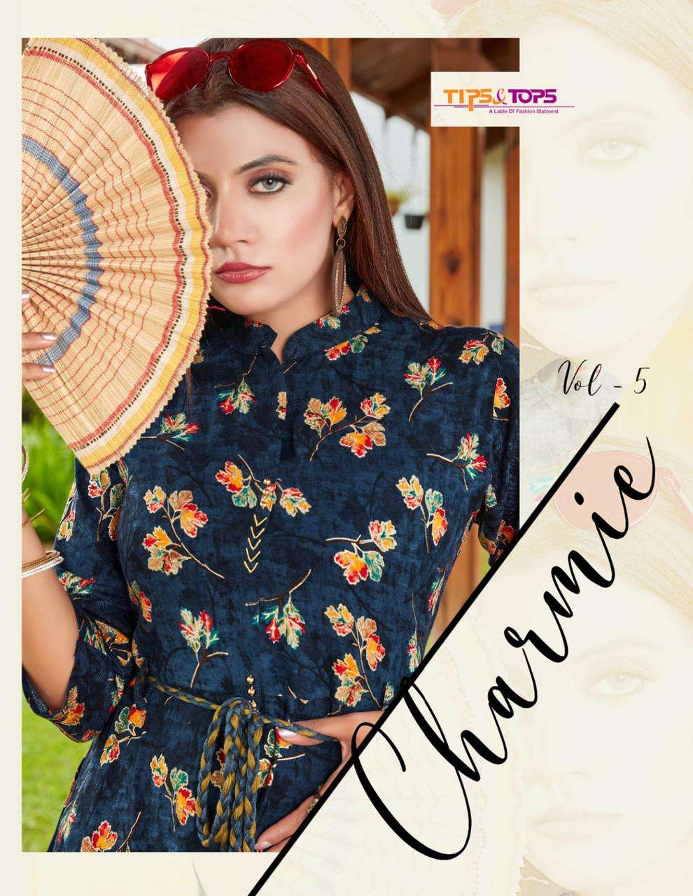 tips and tops charmie vol 5 gown style long kurtis supplier 