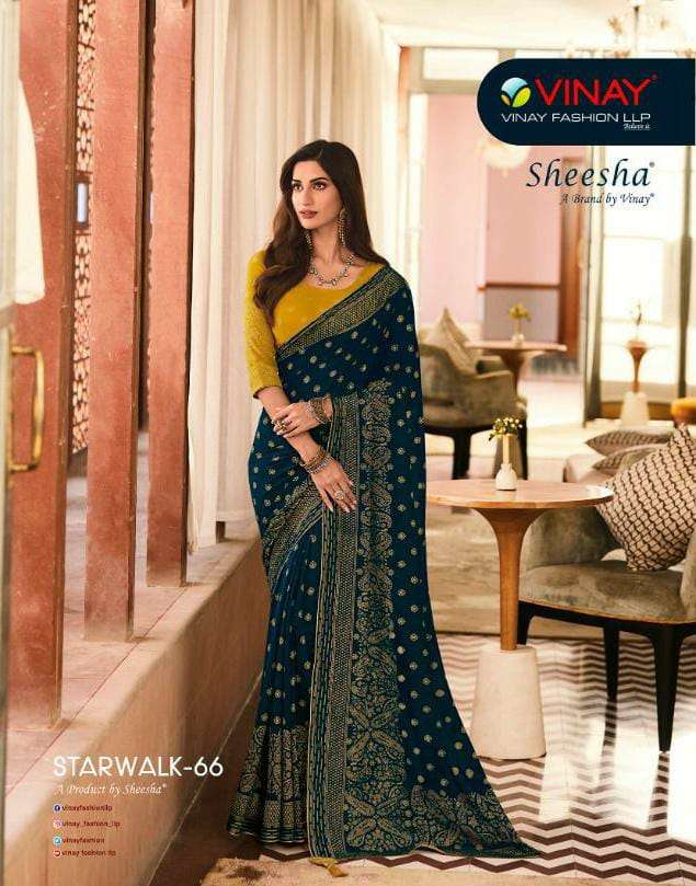 vinay sheesha starwalk vol 66 24181-24189 series georgette with foil work saris best rates 