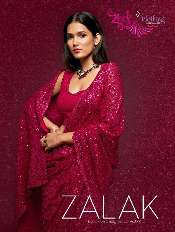 zeel clothing zalak thread and multiple sequence embroidery saris supplier 