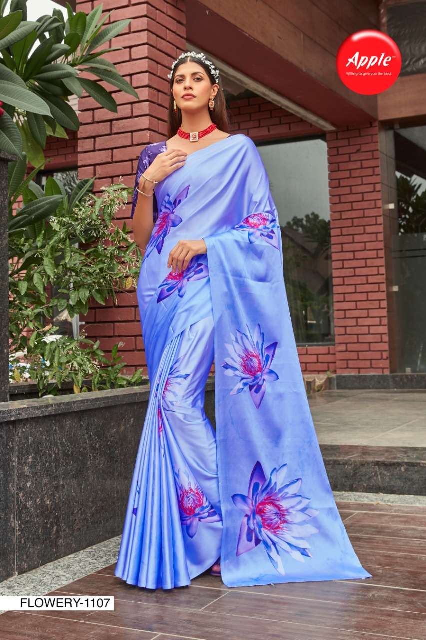 apple saree launch flowery 11 casual wear fancy saree