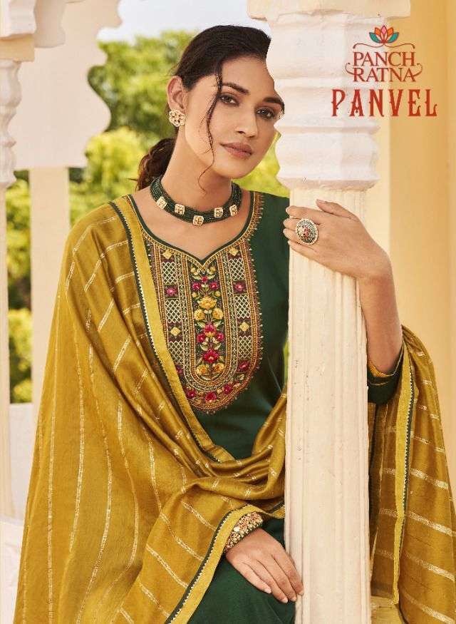 panvel by panch ratna silk work ladies dress materials supplier