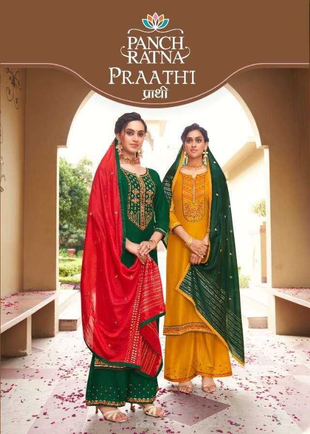 praathi by panch ratna silk embroidery work salwar kameez seller