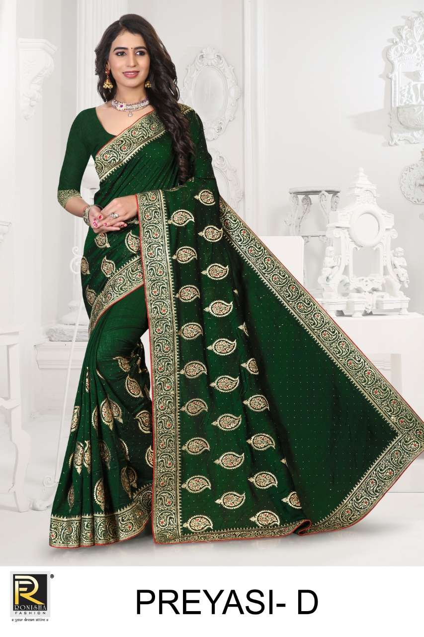 Preyasi by ranjna saree embroidery warked siroski diamond designer saree beautiful collection 