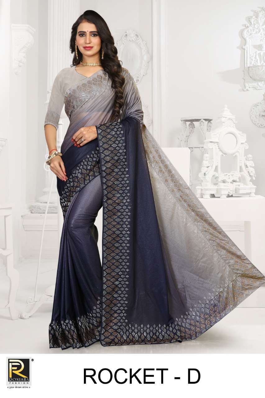 Rocket by ranjna saree siroski diamond patta traditional wear designer saree collction 