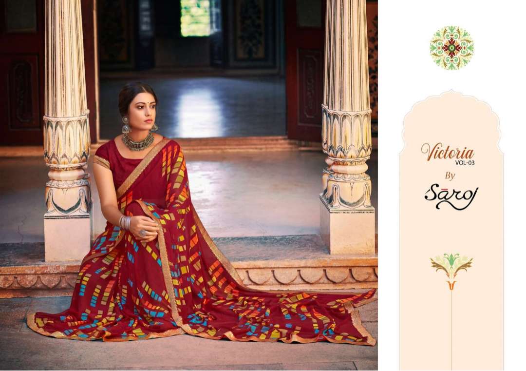 saroj victoria vol 3 georgette printed regular wear fancy saree